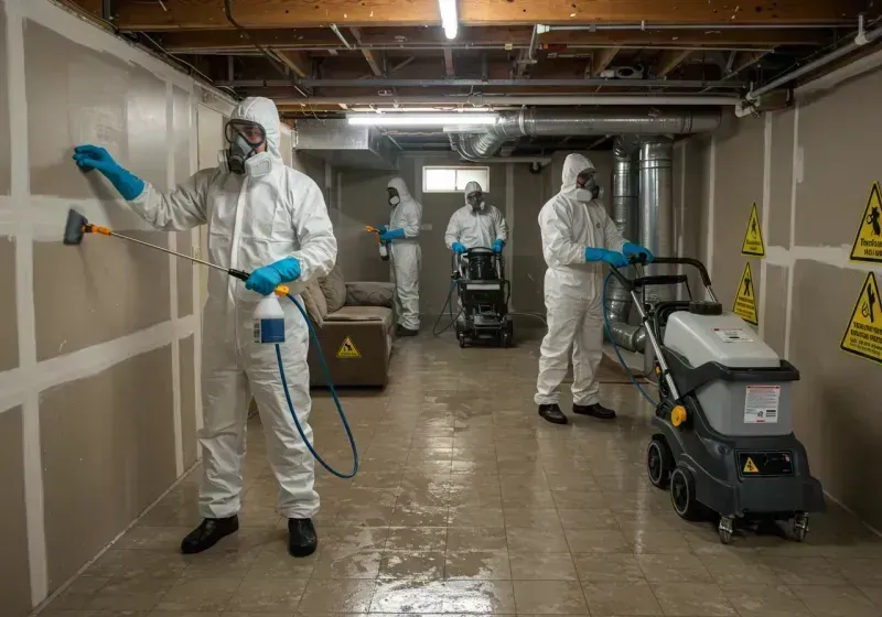 Basement Moisture Removal and Structural Drying process in Dogtown, CA